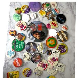 vintage lots of button pin‎ lot